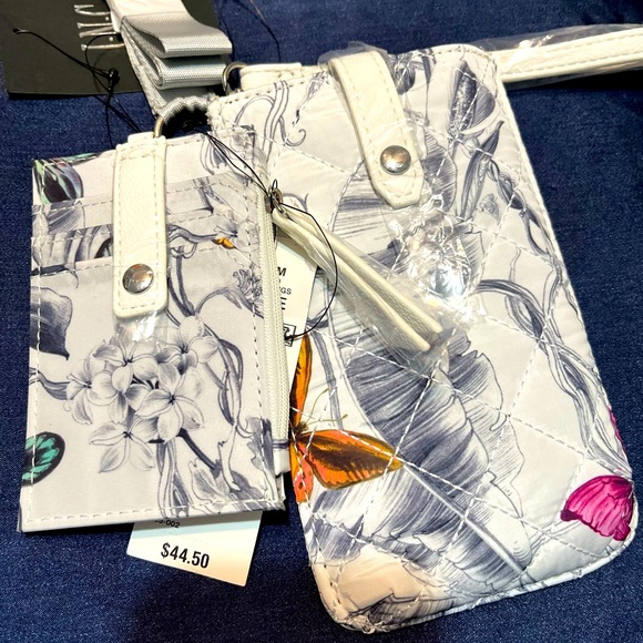 NWT INC 2 Piece Set;Whimsical Wings Wristlet & Case Card in Black/White by Inc. - Picture 5 of 7